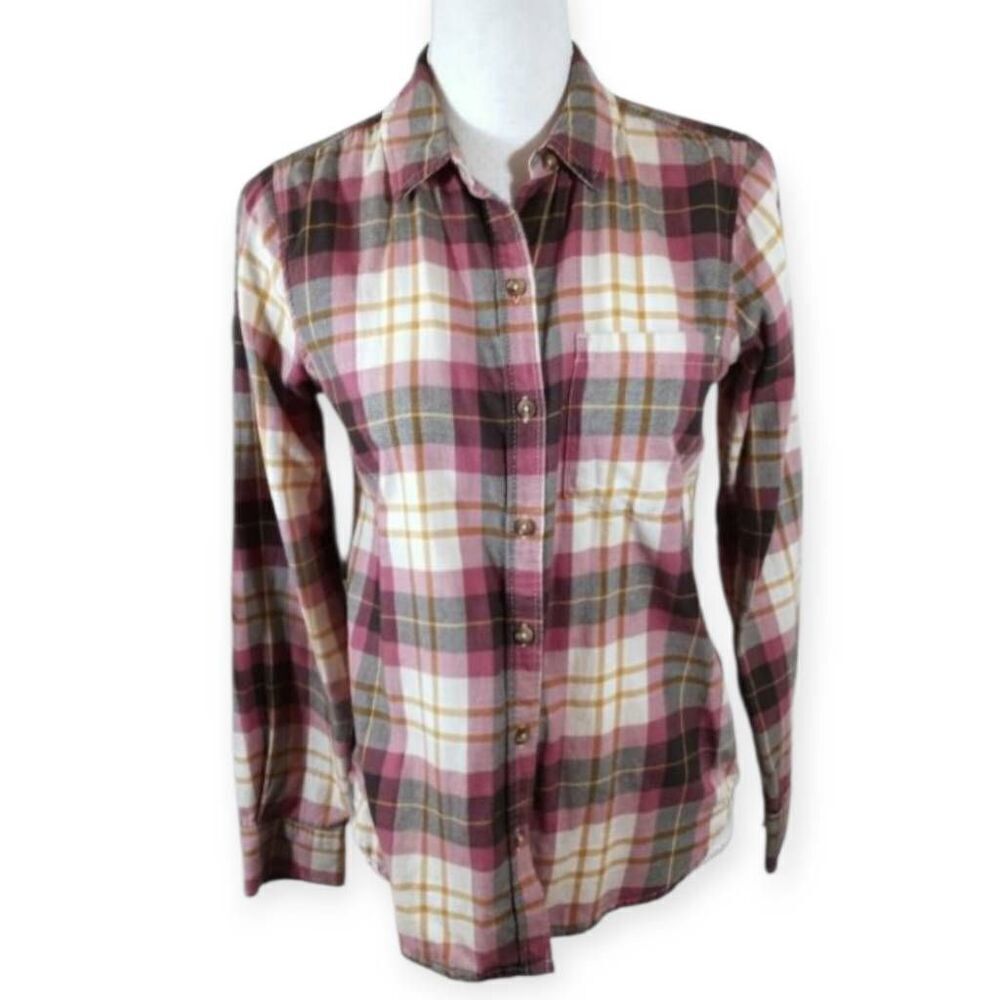 SO ROSE COLORED FLANNEL TOP SZ.S EUC.
